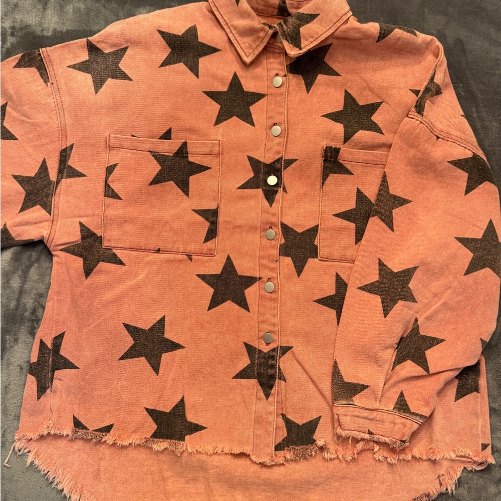 Nwot Pol Star Patterned Button-Up Jacket - image 1